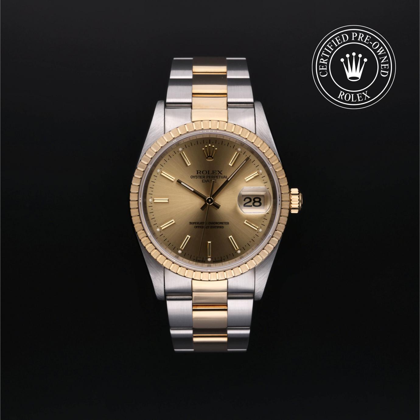 Rolex Oyster Perpetual Date 34 M15223-0016 Herrenuhr Soldier