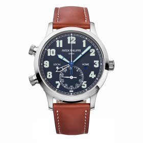 Damen- und Herrenuhr, Patek Philippe Calatrava Pilot Travel Time 5524G-001