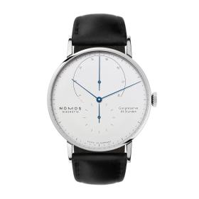 Unisex, NOMOS Glashütte Lambda Weißgold mit gebläuten Zeigern 933