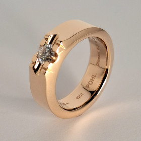 Roségold, Ringe, Jochen Pohl JOCHEN POHL Ring 750/- RG Diamant im Brillantschliff D vvs1 0,33ct RW 55 # 201