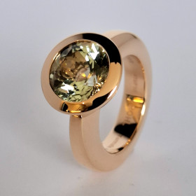 Roségold, Ringe, Jochen Pohl JOCHEN POHL Ring 750/- RG Turmalin gelbgrün 4,54 ct RW 54 # T6F10