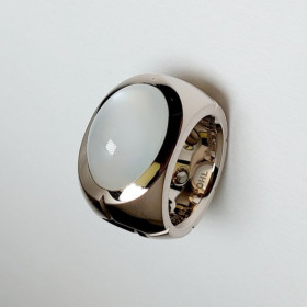 Weißgold, Ringe, Jochen Pohl JOCHEN POHL Ring 750/- WG Mondstein Cabochon 12,37 ct RW 54,5 # 101 CLR