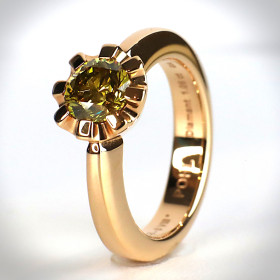         Roségold, Ringe, Jochen Pohl JOCHEN POHL Ring 750/- RG Diamant im Brillantschliff gelb 1,06 ct RW 54 # C6-6 VIII