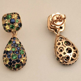         Roségold, Ohrringe, Catherine Sauvage Ohrstecker mit herausnehmbarem Einhänger 004-4962