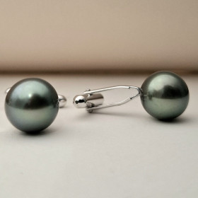         Weißgold, Accessoires, Catherine Sauvage Manschettenknöpfe 770-0085 750/- Weißgold mit 2 Tahiti-Zuchtperlen peacock 770-0085