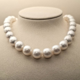         Weißgold, Halsschmuck, Catherine Sauvage Südsee-Zuchtperlkette 501-9118 rund weiß-rosé 35 Perlen, Länge ca. 43 cm 501-9118