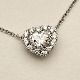         Weißgold, Halsschmuck, Catherine Sauvage Collier 004-5053 750/-WG mit Diamant Herz-Anhänger F/VS2 und G/VS 004-5053