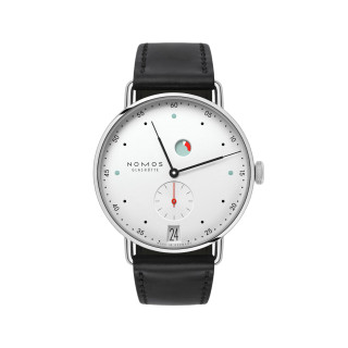 Damen- und Herrenuhr, NOMOS Glashütte Metro Datum Gangreserve, Ref: 1101