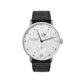 Damen- und Herrenuhr, NOMOS Glashütte Metro Datum Gangreserve, Ref: 1101