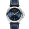 Leder, Edelstahl, Blau