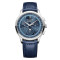 Leder, Edelstahl, Blau