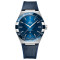 Leder, Edelstahl, Blau