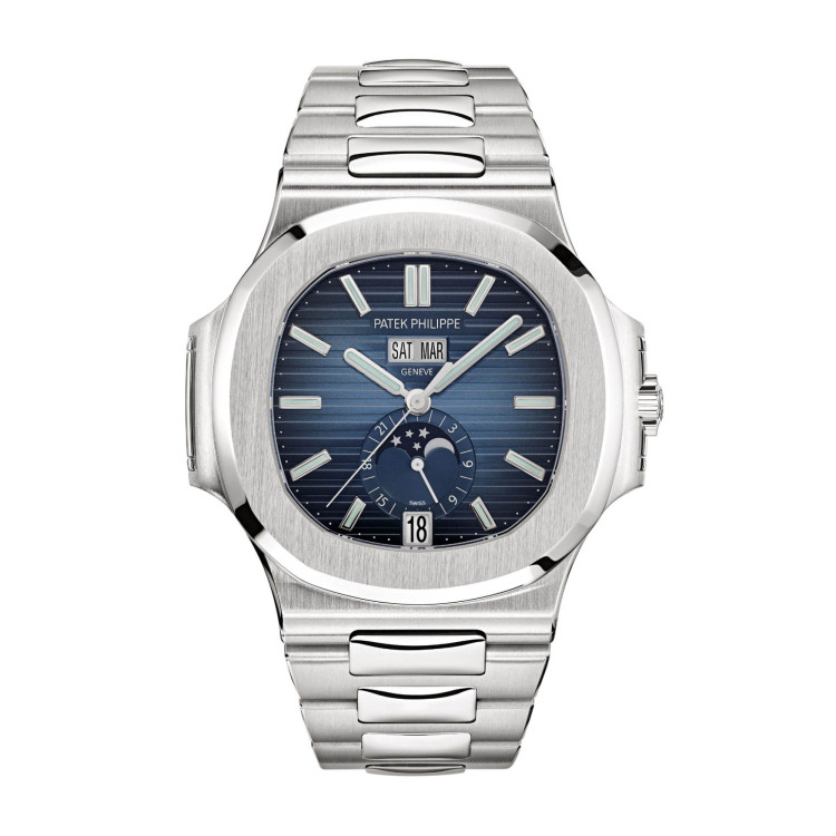 Automatik, Damenuhr- und Herrenuhruhr,  Patek Philippe Nautilus Jahreskalender Mondphase 