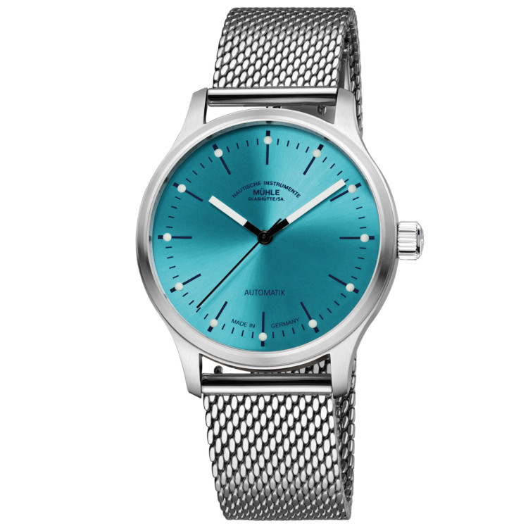 Automatik, Damenuhr- und Herrenuhruhr,  Mühle Glashütte Panova Türkisblau 