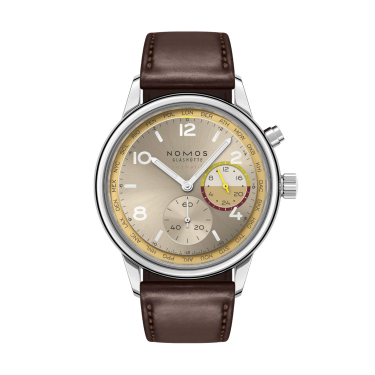 Automatik, Damen- und Herrenuhr,  NOMOS Glashütte Club Sport Neomatik Worldtimer Reverie 