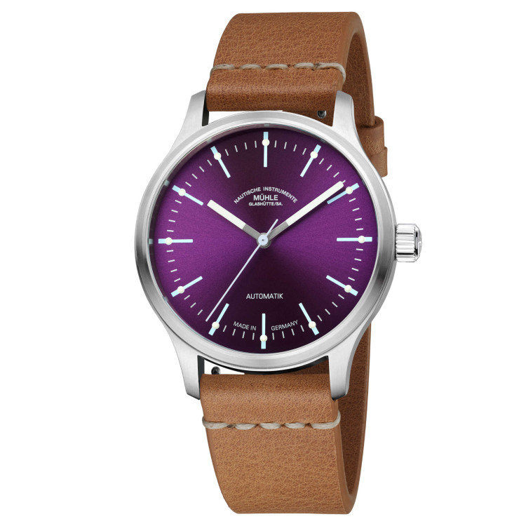 Automatik, Damenuhr- und Herrenuhruhr,  Mühle Glashütte Panova Violett 