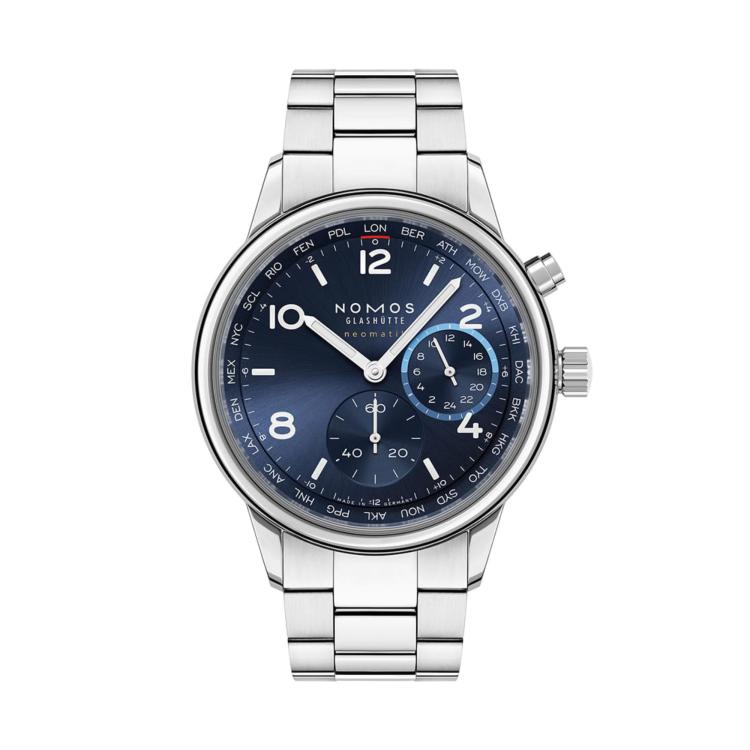 Unisex, Automatik,  NOMOS Glashütte Club Sport Neomatik Weltzeit blau 