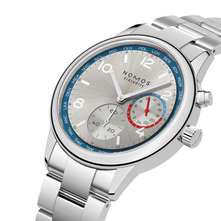 NOMOS Glashütte Club Sport Neomatik Weltzeit silber - Bild 3 