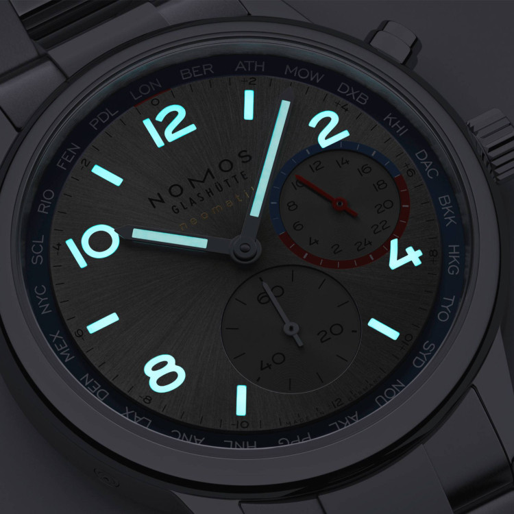 NOMOS Glashütte Club Sport Neomatik Weltzeit silber - Bild 5 