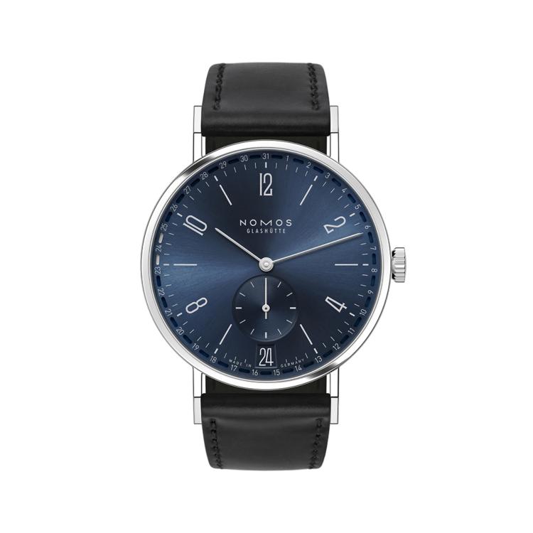 Unisex, Handaufzug,  NOMOS Glashütte Tangente 2date blau 
