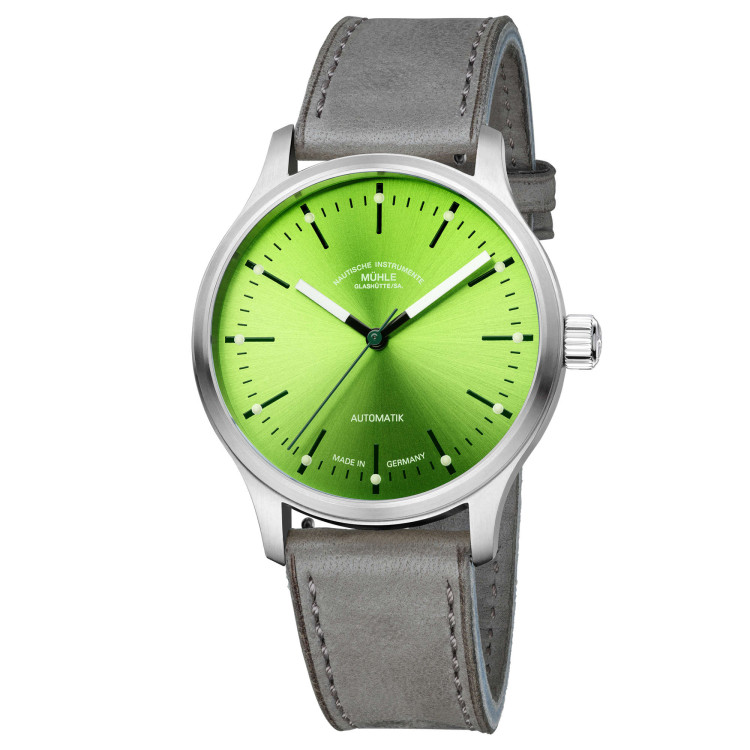 Automatik, Damenuhr- und Herrenuhruhr,  Mühle Glashütte Panova Limettengrün 