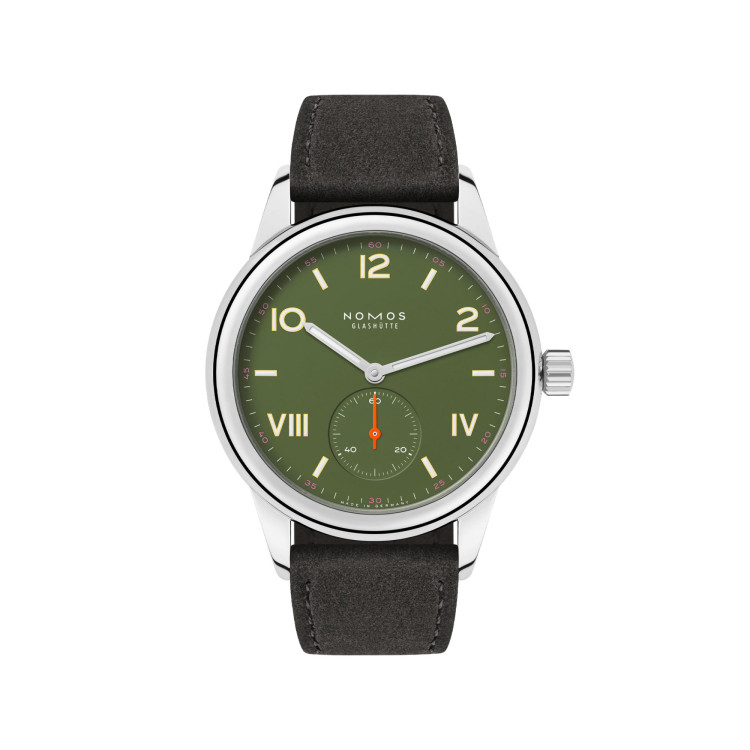 Handaufzug, Damenuhr- und Herrenuhruhr,  NOMOS Glashütte Club Campus All Olive 
