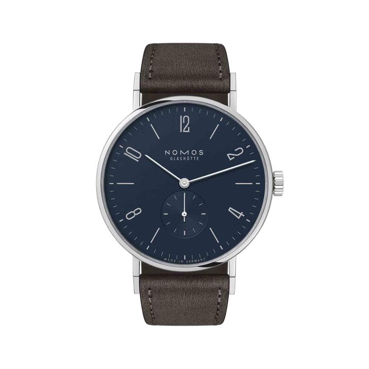 Unisex, Handaufzug,  NOMOS Glashütte Tangente 38 nachtblau 