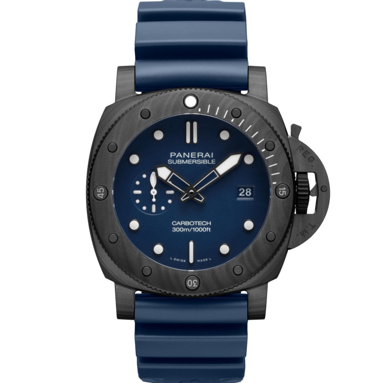Automatik, Herrenuhr,  Panerai Submersible QuarantaQuattro Carbotech™ Blu Abisso 