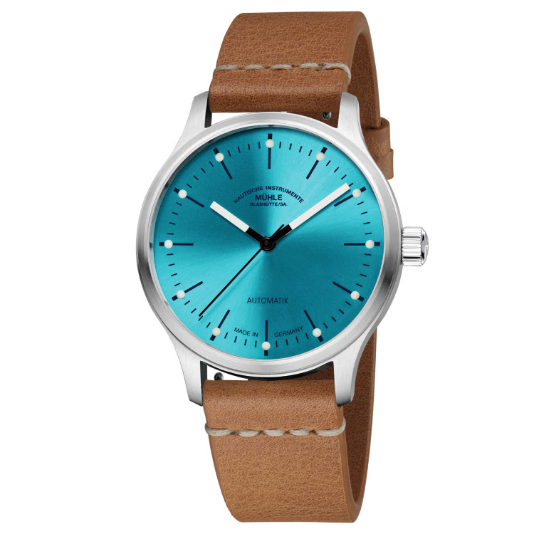 Automatik, Damenuhr- und Herrenuhruhr,  Mühle Glashütte Panova Türkisblau 