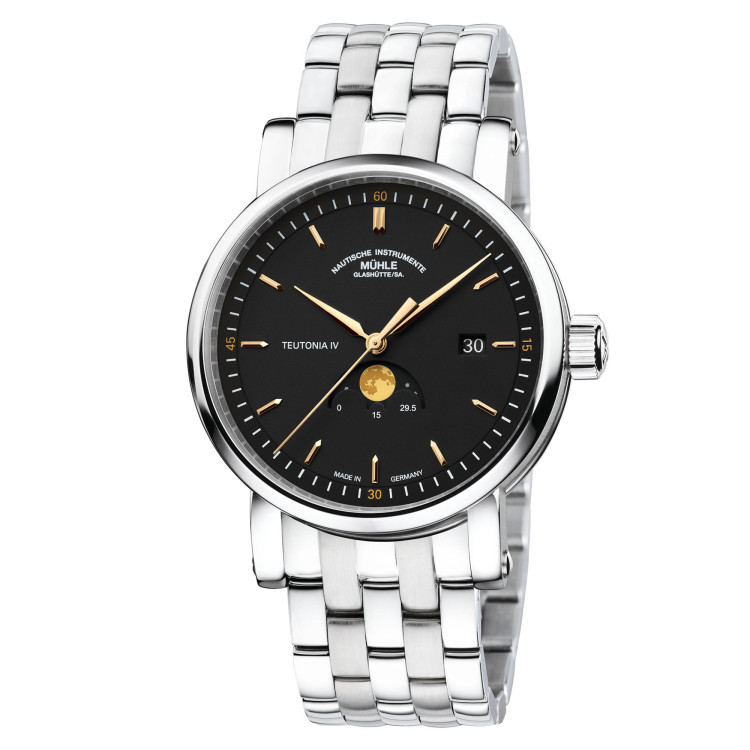 Automatik, Damenuhr- und Herrenuhruhr,  Mühle Glashütte Teutonia IV Mondphase 