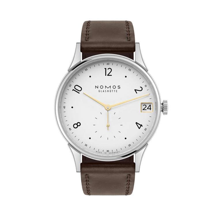 Unisex, Handaufzug,  NOMOS Glashütte Minimatik 39 Datum Gold 