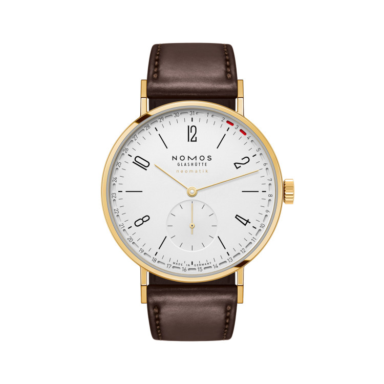 Automatik, Damenuhr- und Herrenuhruhr,  NOMOS Glashütte Tangente Gold Neomatik 38 Update Doré 
