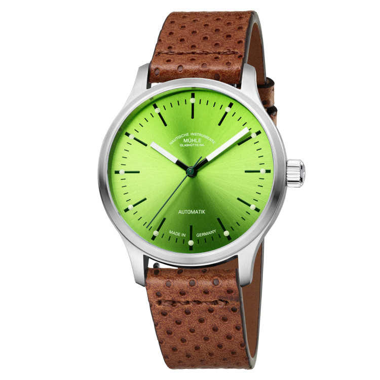 Automatik, Damenuhr- und Herrenuhruhr,  Mühle Glashütte Panova Limettengrün 