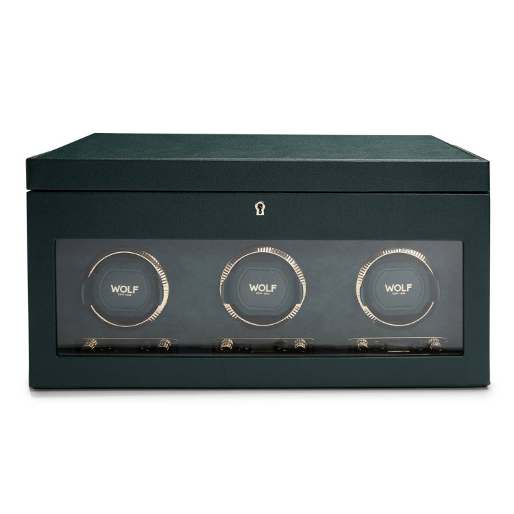  WOLF British Racing Triple Watch Winder with Storage  