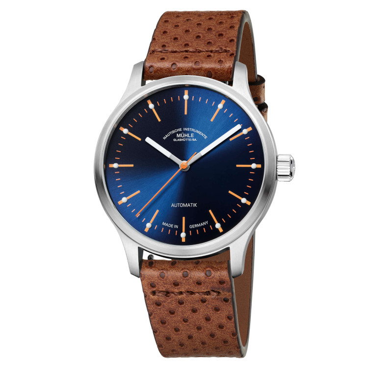 Automatik, Damenuhr- und Herrenuhruhr,  Mühle Glashütte Panova Blau 
