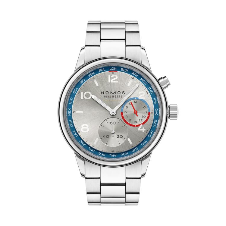 Unisex, Automatik,  NOMOS Glashütte Club Sport Neomatik Weltzeit silber 