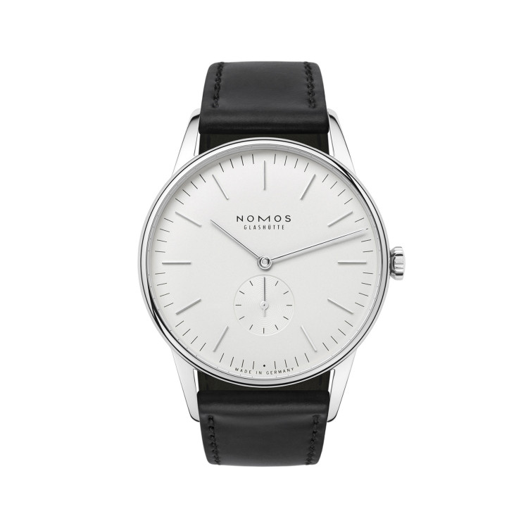 Handaufzug, Damenuhr- und Herrenuhruhr,  NOMOS Glashütte Orion 38 weiß 