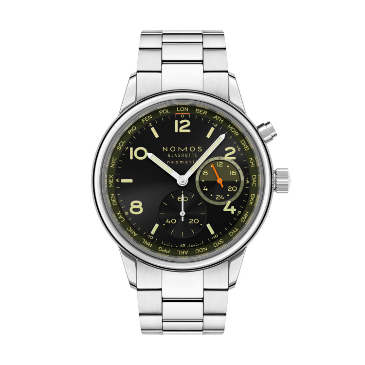 Automatik, Damenuhr- und Herrenuhruhr,  NOMOS Glashütte Club Sport Neomatik Weltzeit Vector 