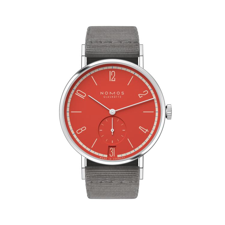 Unisex, Handaufzug,  NOMOS Glashütte Tangente 38 Datum Rambazamba  