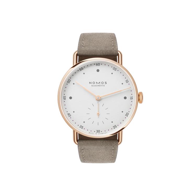 Damenuhr, Handaufzug,  NOMOS Glashütte Metro Roségold 33 