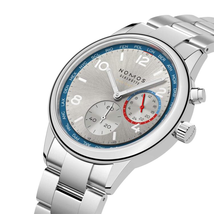 NOMOS Glashütte Club Sport Neomatik Weltzeit silber - Bild 4 