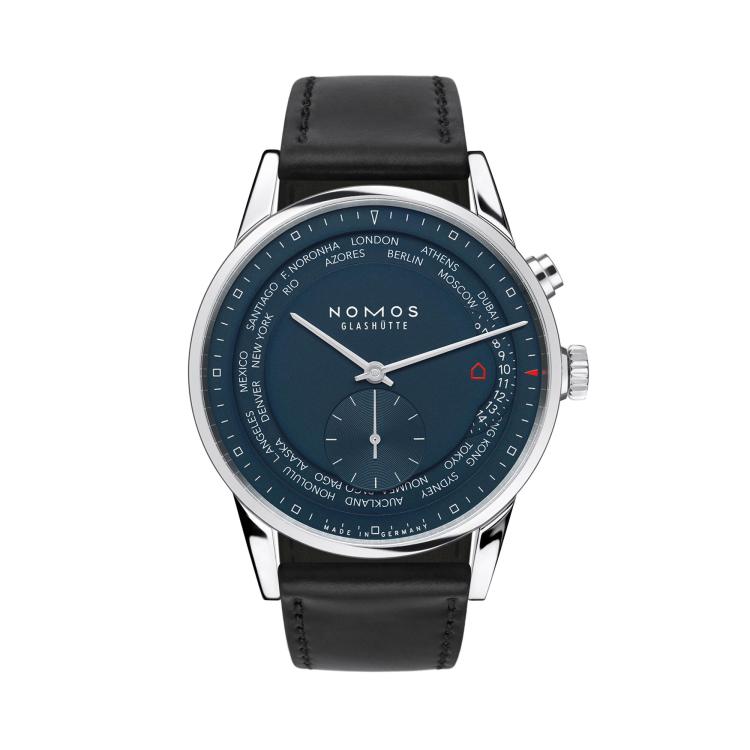 Automatik,  NOMOS Glashütte Zürich Weltzeit nachtblau 