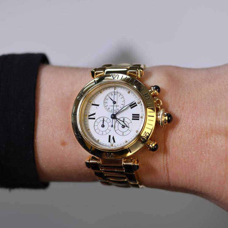 Damenuhr, Quarzwerk,  Blome Preowned-Uhren Pasha de Cartier  