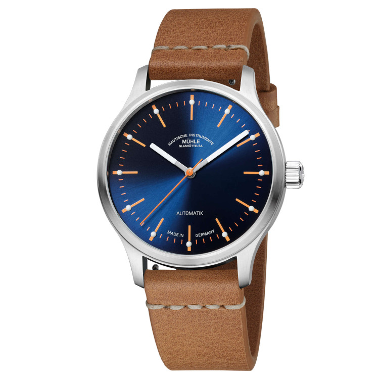 Automatik, Damenuhr- und Herrenuhruhr,  Mühle Glashütte Panova Blau 