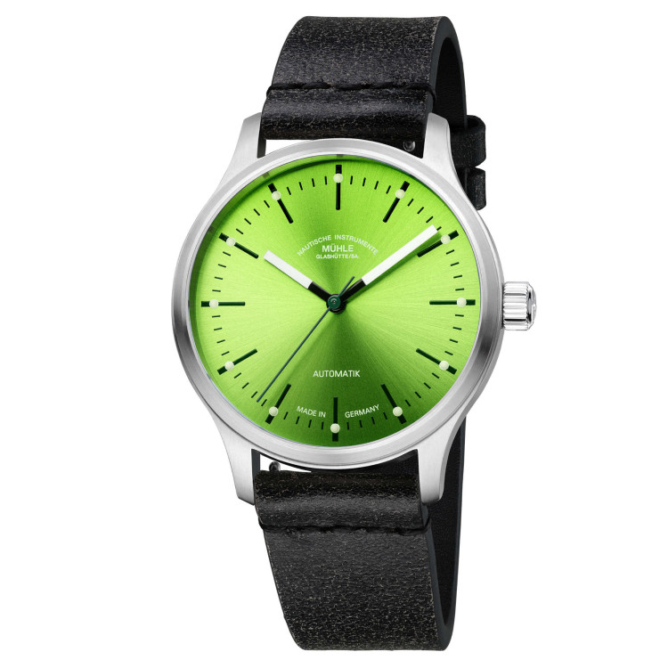 Automatik, Damenuhr- und Herrenuhruhr,  Mühle Glashütte Panova Limettengrün 