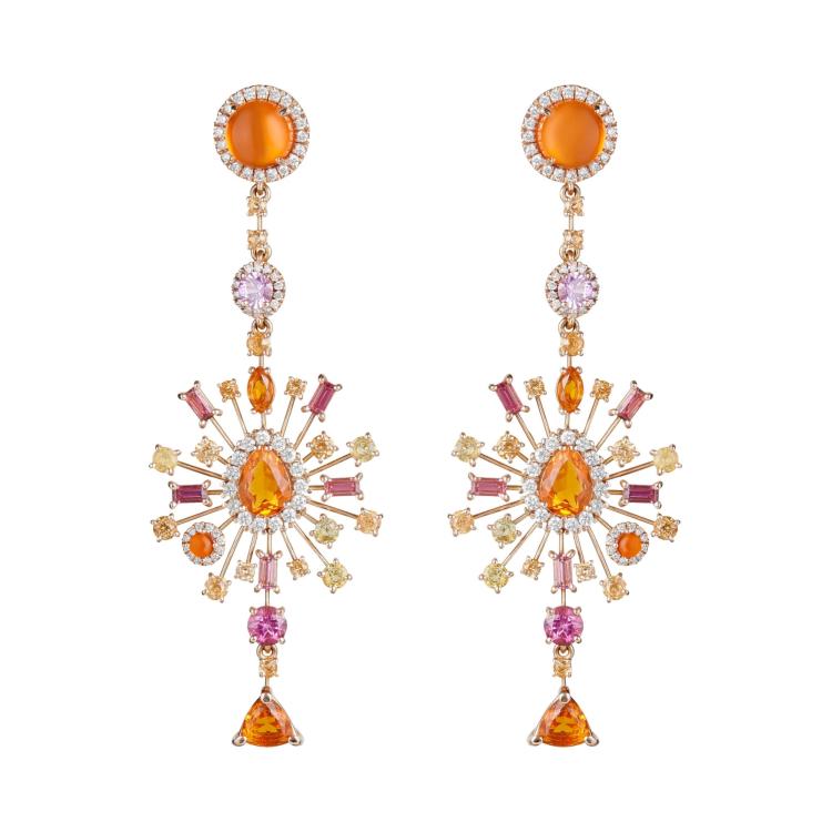 Ohrringe, Roségold,  Grimaldo Chandelier Ohrringe 