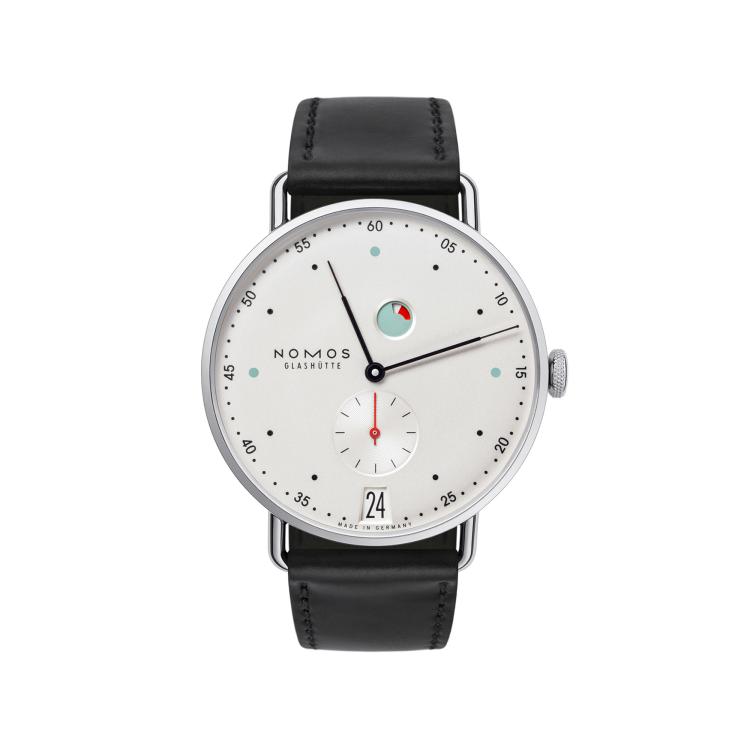 Unisex, Handaufzug,  NOMOS Glashütte Metro Datum Gangreserve 