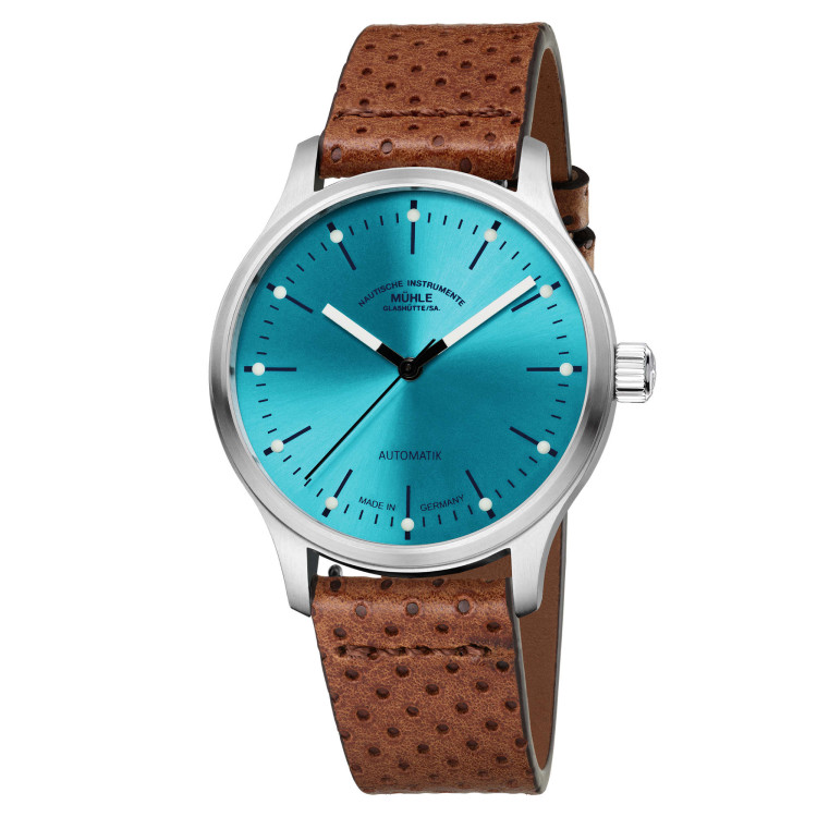 Automatik, Damenuhr- und Herrenuhruhr,  Mühle Glashütte Panova Türkisblau 