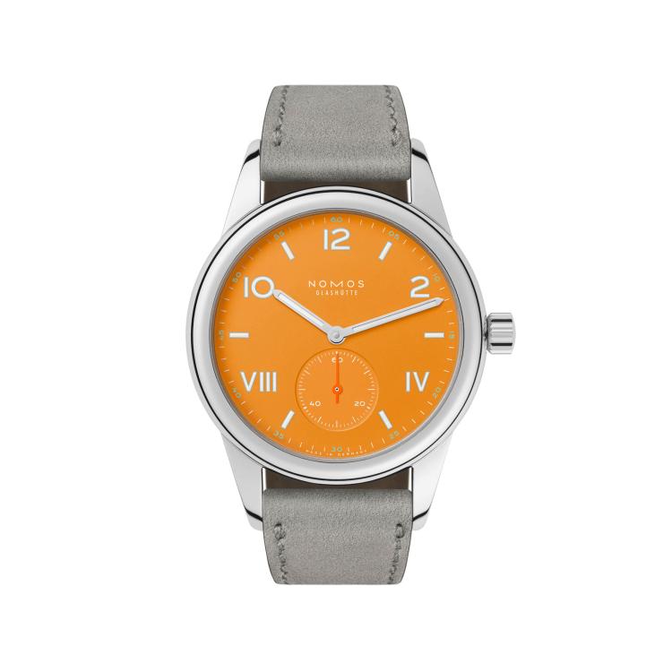 Damenuhr, Handaufzug,  NOMOS Glashütte Club Campus Future Orange 