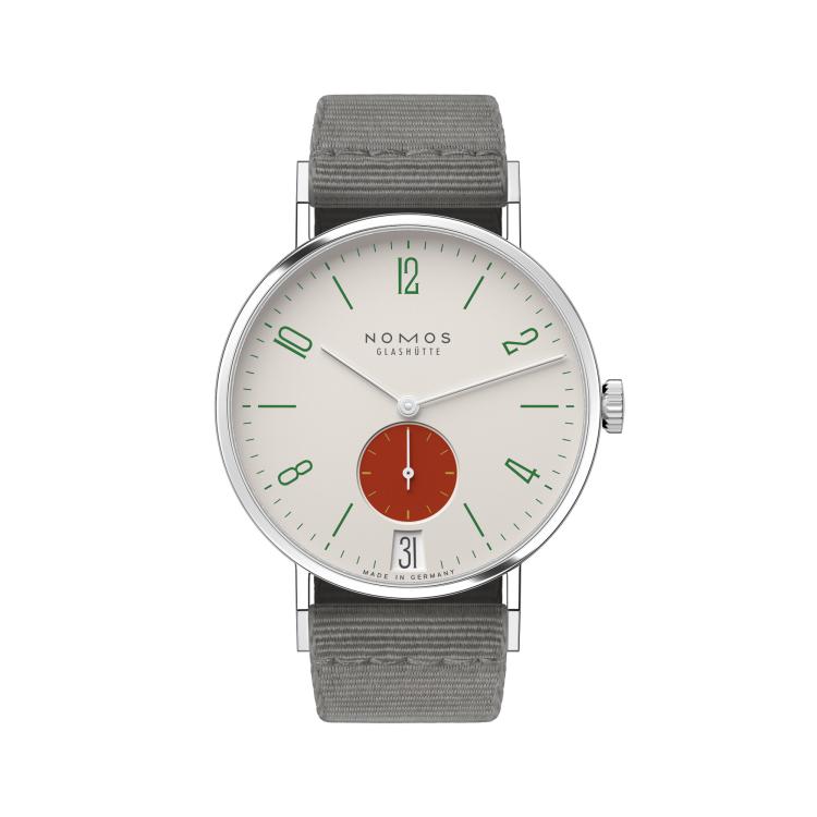 Unisex, Handaufzug,  NOMOS Glashütte Tangente 38 Datum Stop  